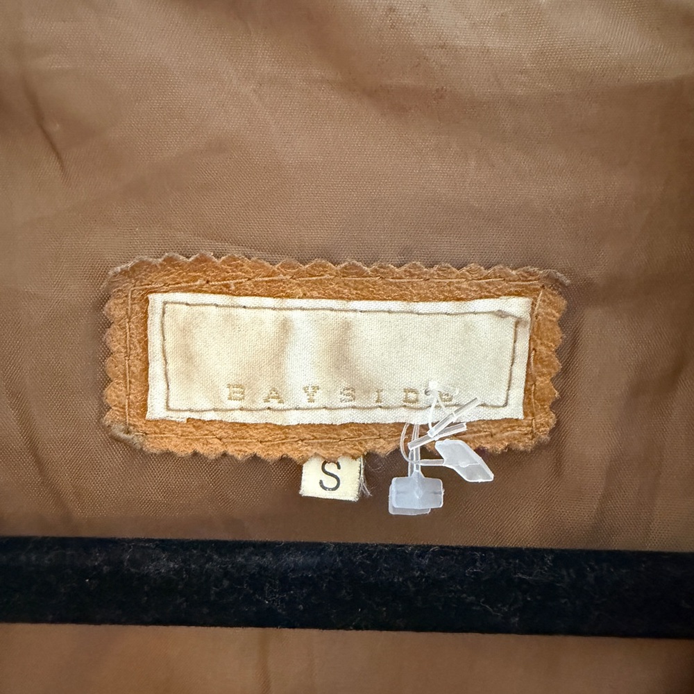Women's Tan Leather Jacket coat 90’s - Picture 4 of 5